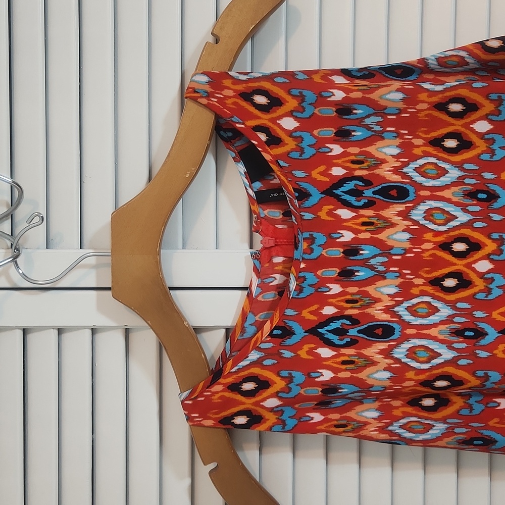New Directions Red Summer Dress Top - Picture 3 of 8